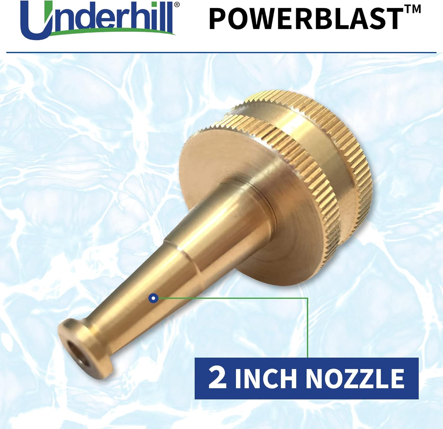 Underhill 6-Inch Garden Water Hose Nozzle, Sprayer, Jet, 7 GPM 80 PSI, 3/4-Inch Thread Inlet, High Pressure Attachment, Heavy-Duty Brass, Adjustable, PowerBlast Super Sweeper, SN6-75 : Patio, Lawn & Garden
