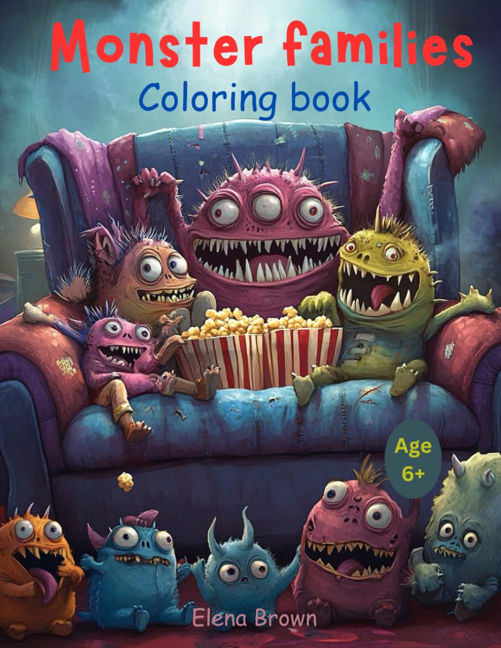 Monster families Coloring book: Awesome Monster families Coloring Book for Kids Age 6+