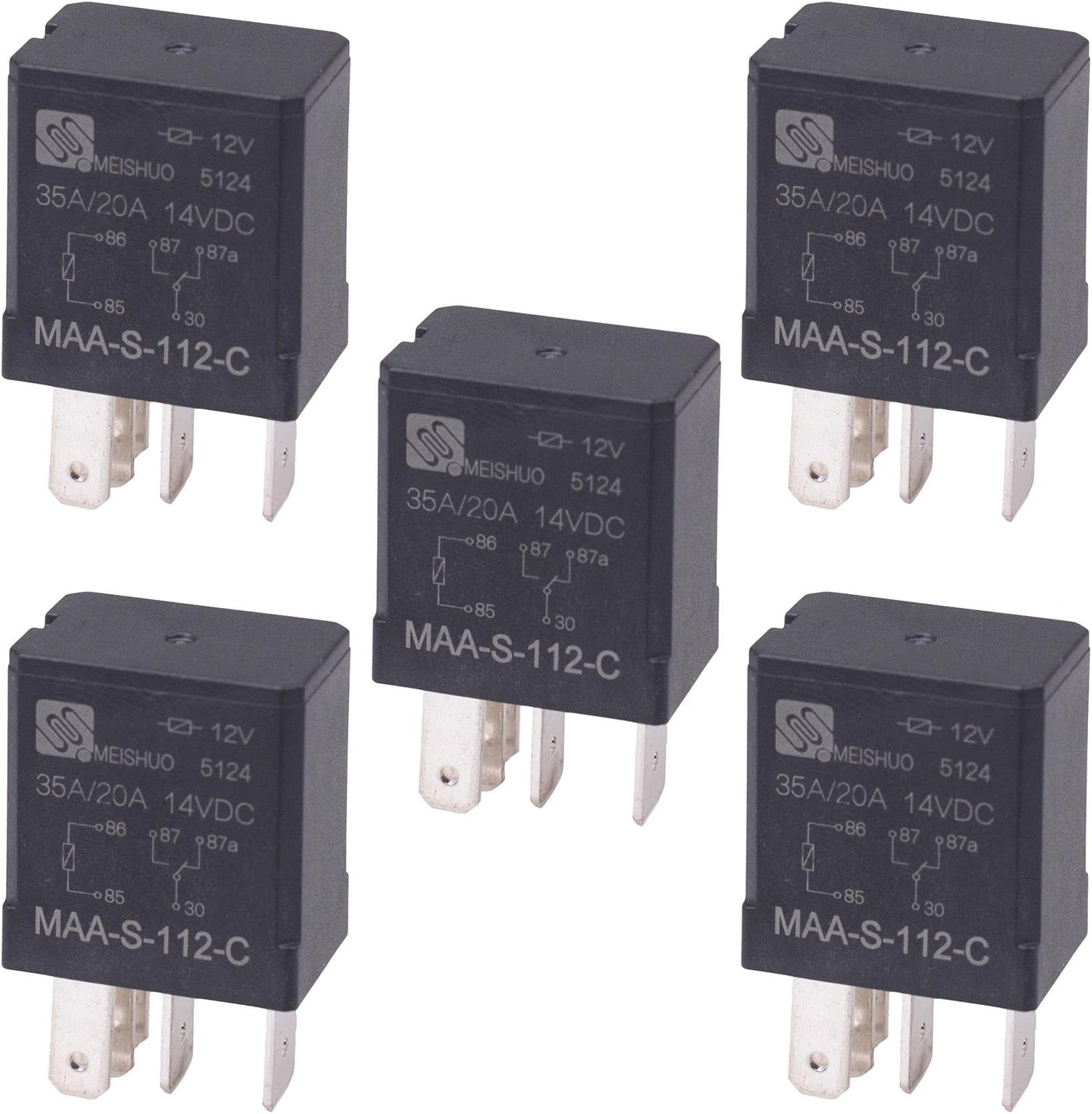 5x 12V Micro Automotive Changeover Relay 30A 5-Pin (Pack of 5)