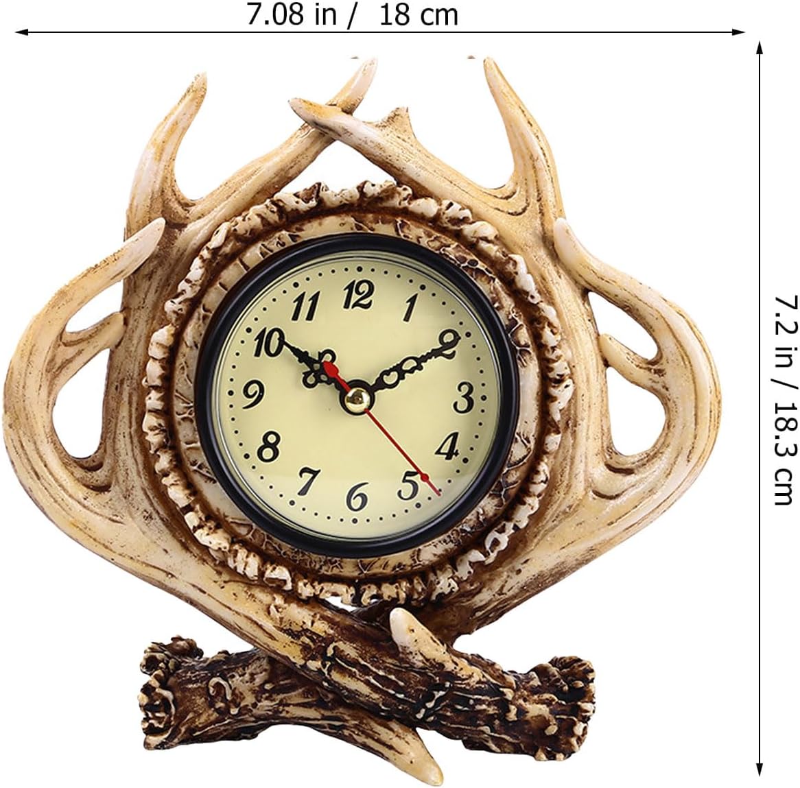 Desk Clock for Table Decor，Antler Decor,Deer Antler Table Clock Horn Clock ， Battery Operated for Fireplace Mantel, Living Room, Bedroom