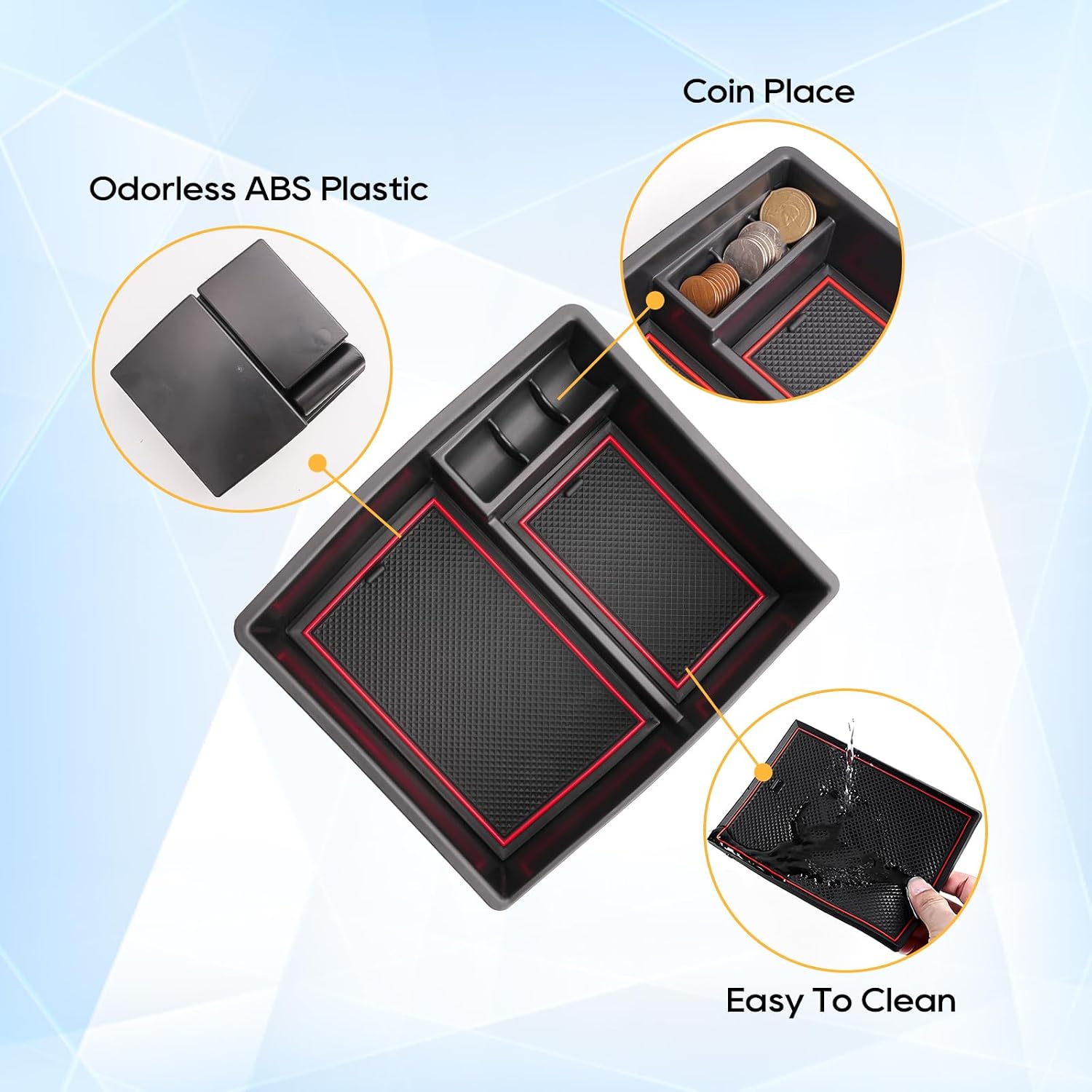 LFOTPP for 2024 Tacoma Center Console Organizer 2024 Tacoma [SR/SR5/TRD/Limited/Trailhunter/TRD Pro] ABS Tacoma 2024 Accessories 4 PCS [8-Speed Automatics Only, Not Fit 6-Speed Manuals]