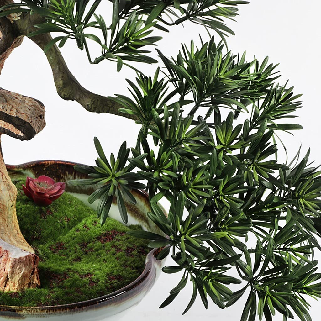 Árbol de simulación, bonsái de pino, para dar la bienvenida a los invitados en la sala de estar, plantas falsas para decoración del hogar, sala de estar y oficina, árbol bonsái artificial