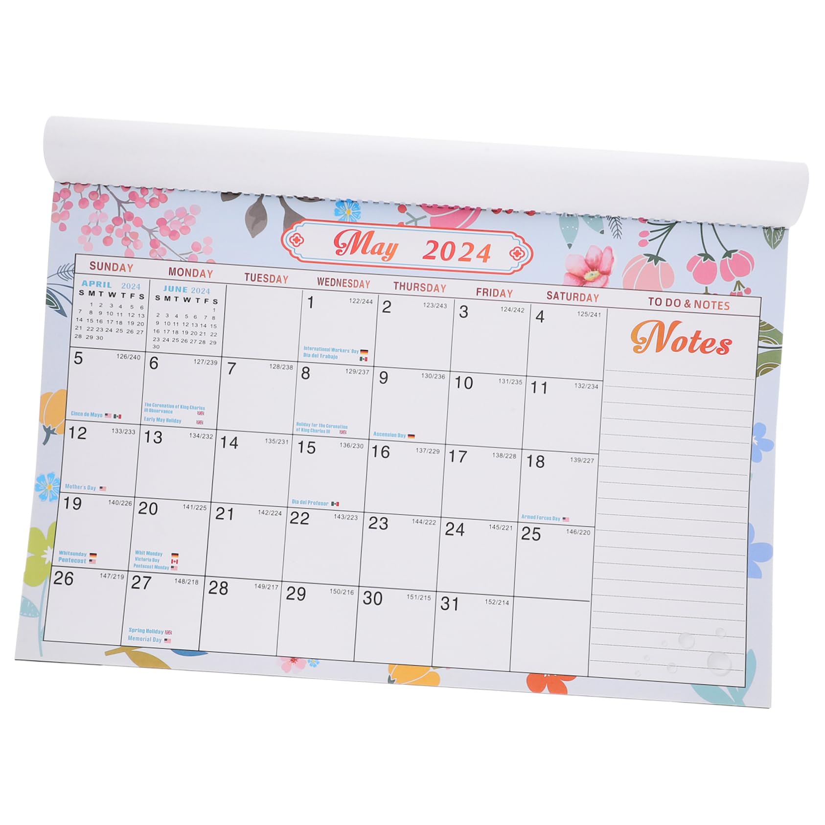 TEHAUX 2stücke Wandkalender Mit Feiertagen Praktischer Monatskalender Für Büro Und Zuhause Zur Zielverwirklichung Und Planung Klare Druckqualität Langlebige Materialien