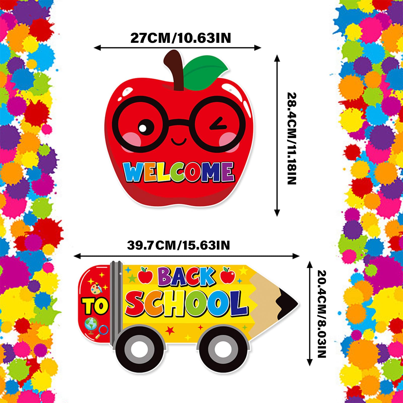 1 pz/2 pezzi per porta a scuola cartelli per il primo giorno in aula decorazioni di carta da appendere alla parete fatte