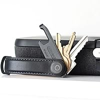 Vista 14 de Orbitkey 2 llavero de cuero de primera calidad. 0 Rubor con costuras de rubor