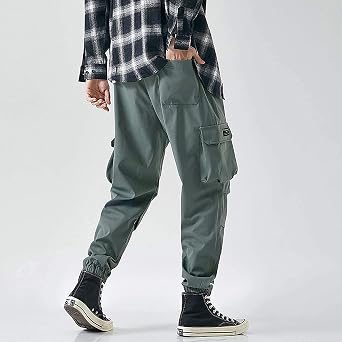 XYXIONGMAO Men's Tactical Hip Hop Sweatpants Black Techwear Streetwear Hip Hop Joggers Green Overalls Cargo Pants for Men