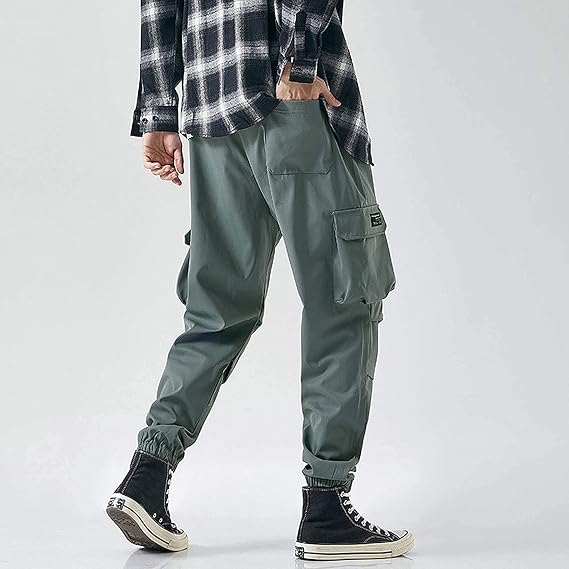 XYXIONGMAO Men's Tactical Hip Hop Sweatpants Black Techwear Streetwear Hip Hop Joggers Green Overalls Cargo Pants for Men