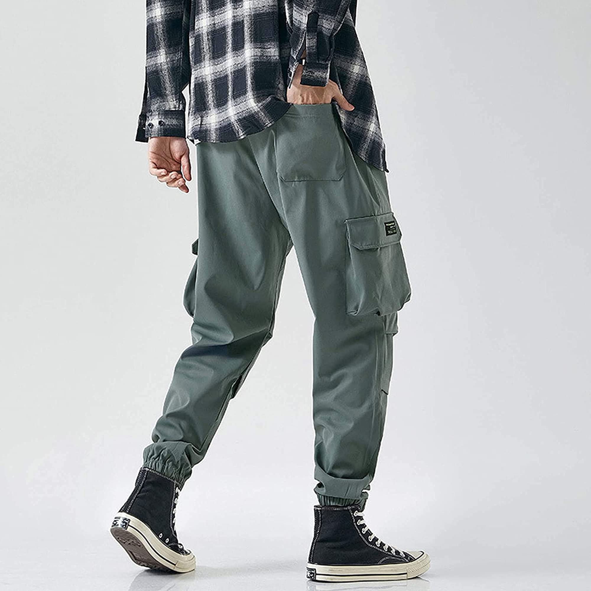 XYXIONGMAO Pantalones deportivos tácticos de hip hop para hombre, color negro, ropa de calle, hip hop, overoles verdes, pantalones cargo para hombre