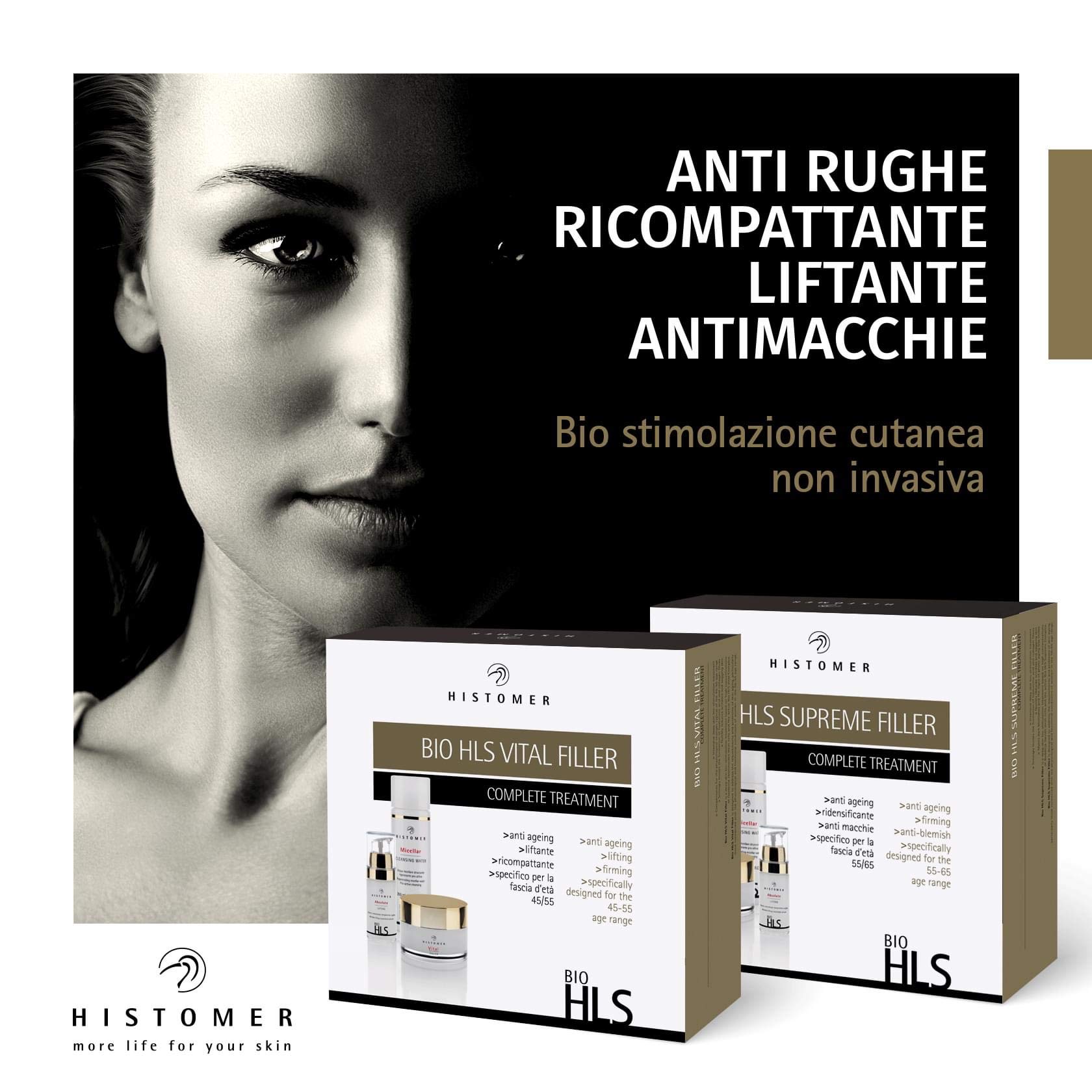 Histomer Kit Trattamento Lifting Viso Anti-Età Bio HLS Supreme Filler | Pelli Mature 55-65 Anni, con Crema Viso 24h, Siero Lifting e Acqua Micellare Struccante Viso e Occhi