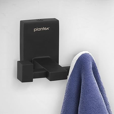 Plantex 304 Grade Stainless Steel Hooks for Hanging Clothes & Towels in Bathroom/Living Room Bathroom Accessories - Senso (Black)