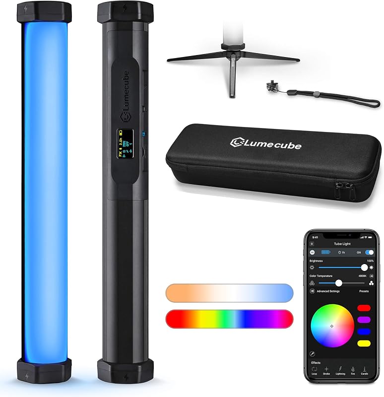 RGB Tube Light Mini for Photo & Video | RGBWW Full Color Tube Light | Bluetooth App Controlled | Millions of Colors | Aluminum Durable Design | 97+ CRI