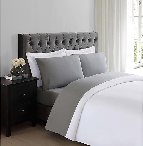 Miniatura 4 de TRULY SOFT Everyday - Juego de sábanas de poliéster gris de 3 piezas, tamaño individual XL, color liso, ropa de cama para adultos, certificado