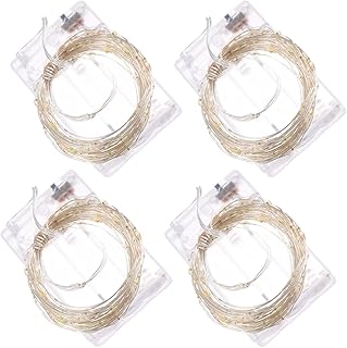 Garneck Copper Wire Xmas Light 4pcs LED Light String Light Christmas String Lamp Bedroom Atmosphere Fairy Light Party Curtain String Lamp Decoration 5m 50 LEDs Fairy LED Holiday Lamp