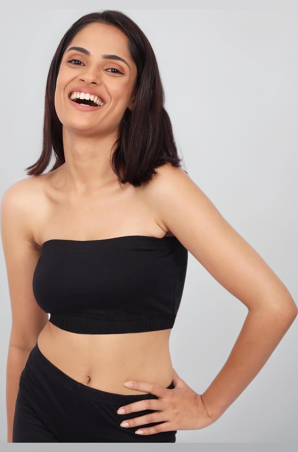 Slip-on Strapless Bra for Women's, Cotton Non-Padded Full Coverage Wire Free Tube Bra for Low-Cut Tops, Dresses, Off Shoulder/Crop Tops & Western Outfits (Pack of 1 Bra)