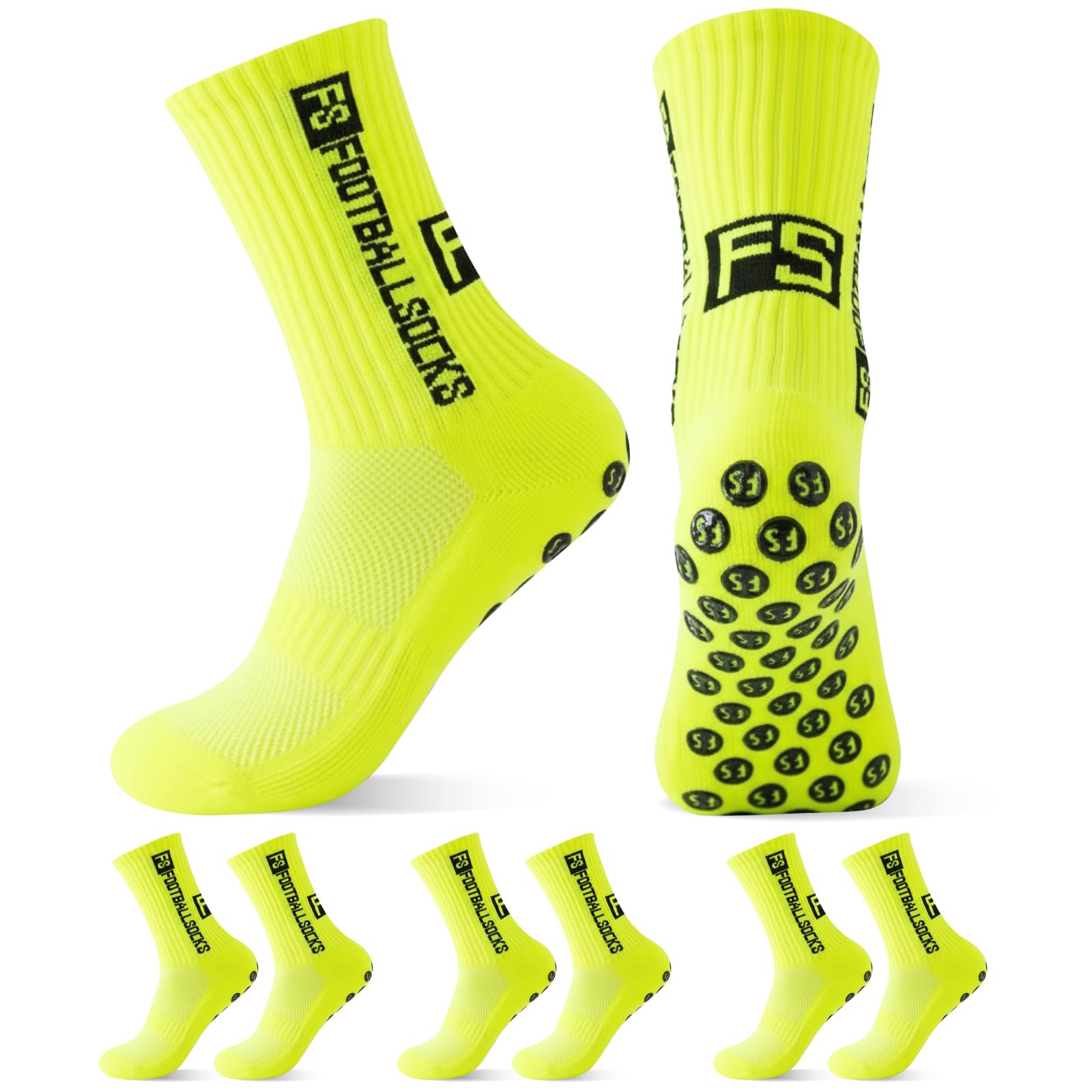 Yanrunce 3 pares de calcetines de fútbol antideslizantes para hombre, mujer, niños, tallas 39-46, calcetines de fútbol, calcetines antideslizantes para fútbol, baloncesto, correr, transpirables — view 17