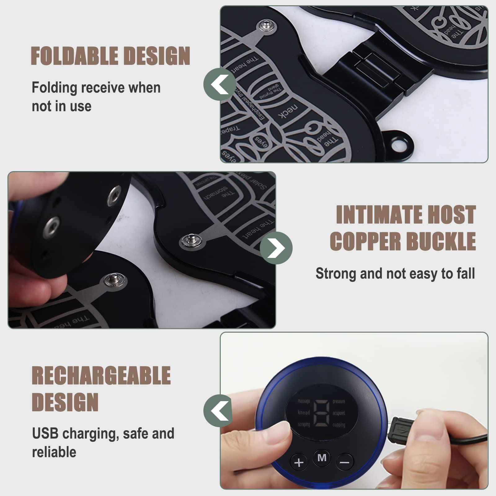 YIDM Feet Acupoint Massage Pad Foot Folding Feet Acupoint Massage Pad Portable USB Foot