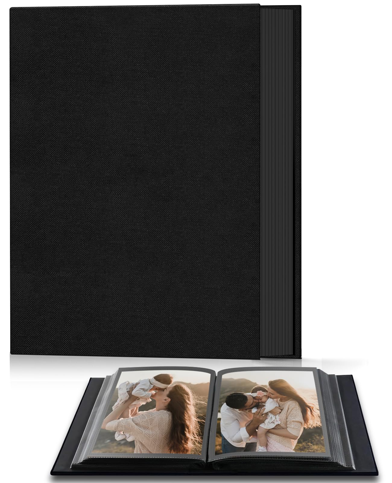 Popotop Photo Album 4x6 100 Pockets for Wedding Gifts,Linen Hardcover Picture Albums for Family Anniversary Baby Vacation Pictures