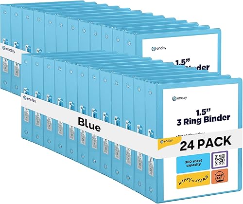 Vista 64 de Carpeta de 3 anillos de 1 pulgada, cubierta transparente de 1 pulgada con 2 bolsillos interiores, carpetas de anillos redondos de colores, en gris