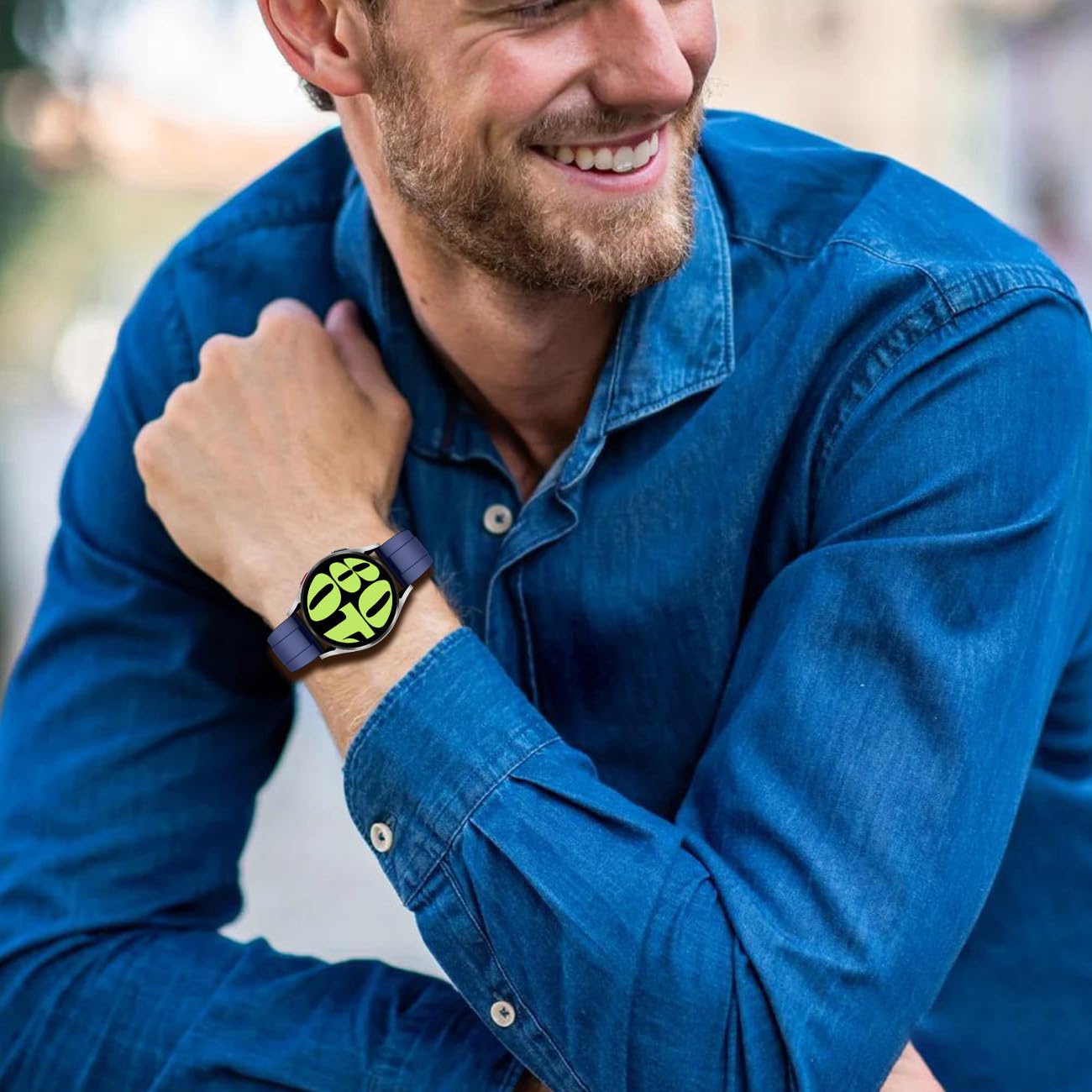 Juntan Cinturino in gomma compatibile con Galaxy Watch 7 6 5 4 40/44 mm, FE 40 mm, Galaxy Watch 5 Pro Band 45 mm, Watch 6 4 Classic Band 42/46/43/47 mm, cinturino sportivo in silicone TPU da 20 mm per