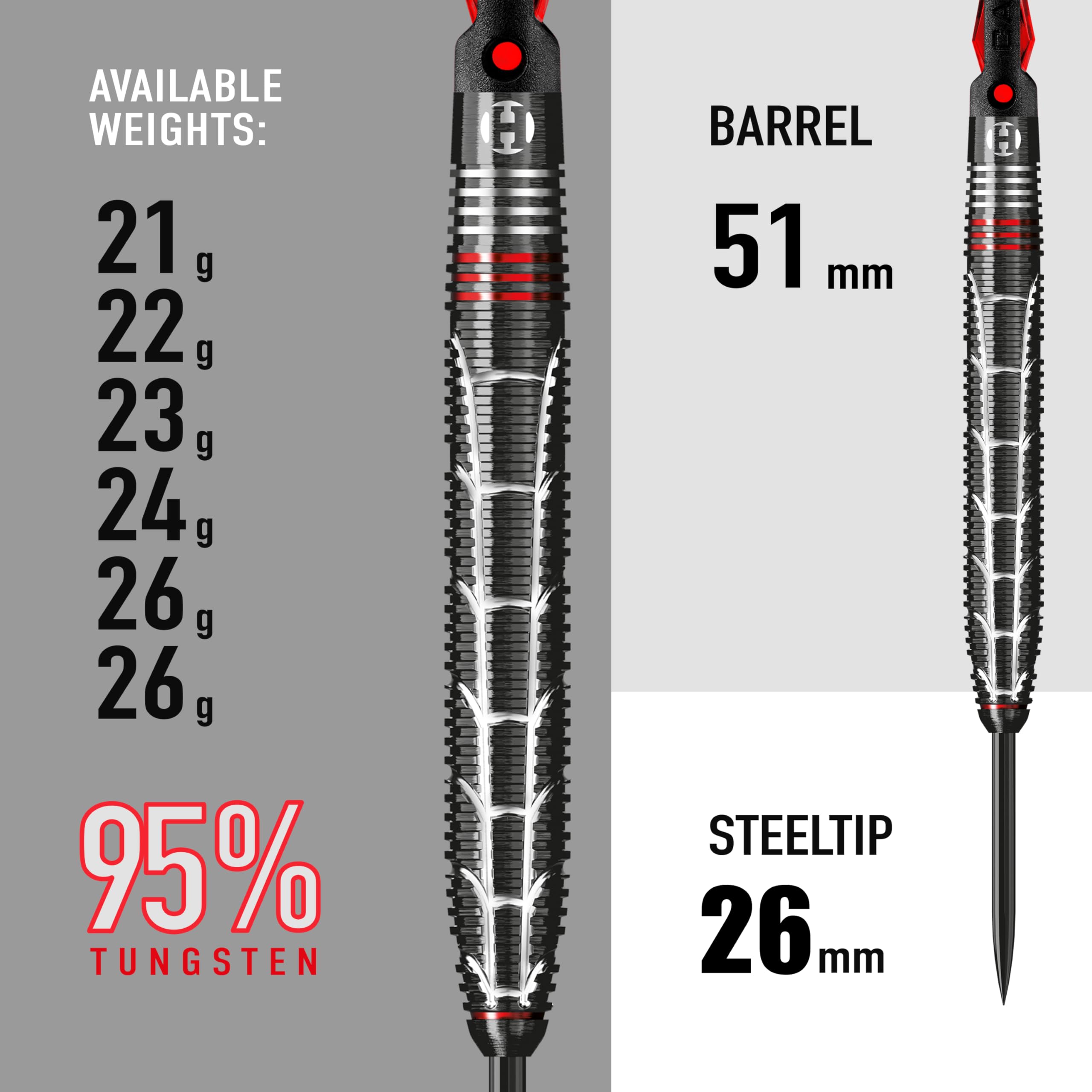 Amazon.co.jp: Harrows Atrax 95%タングステンスチールチップダーツ