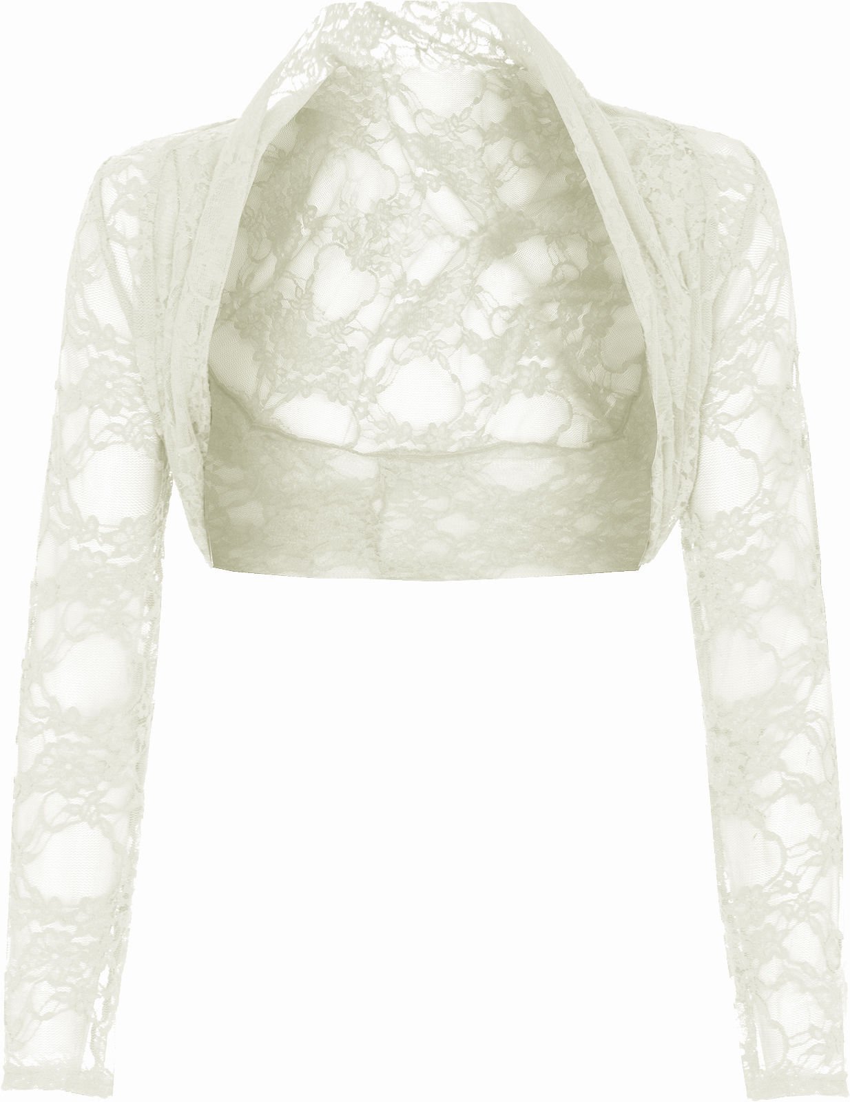 Zee Fashion Women's Cream Lace Shrug Bolero