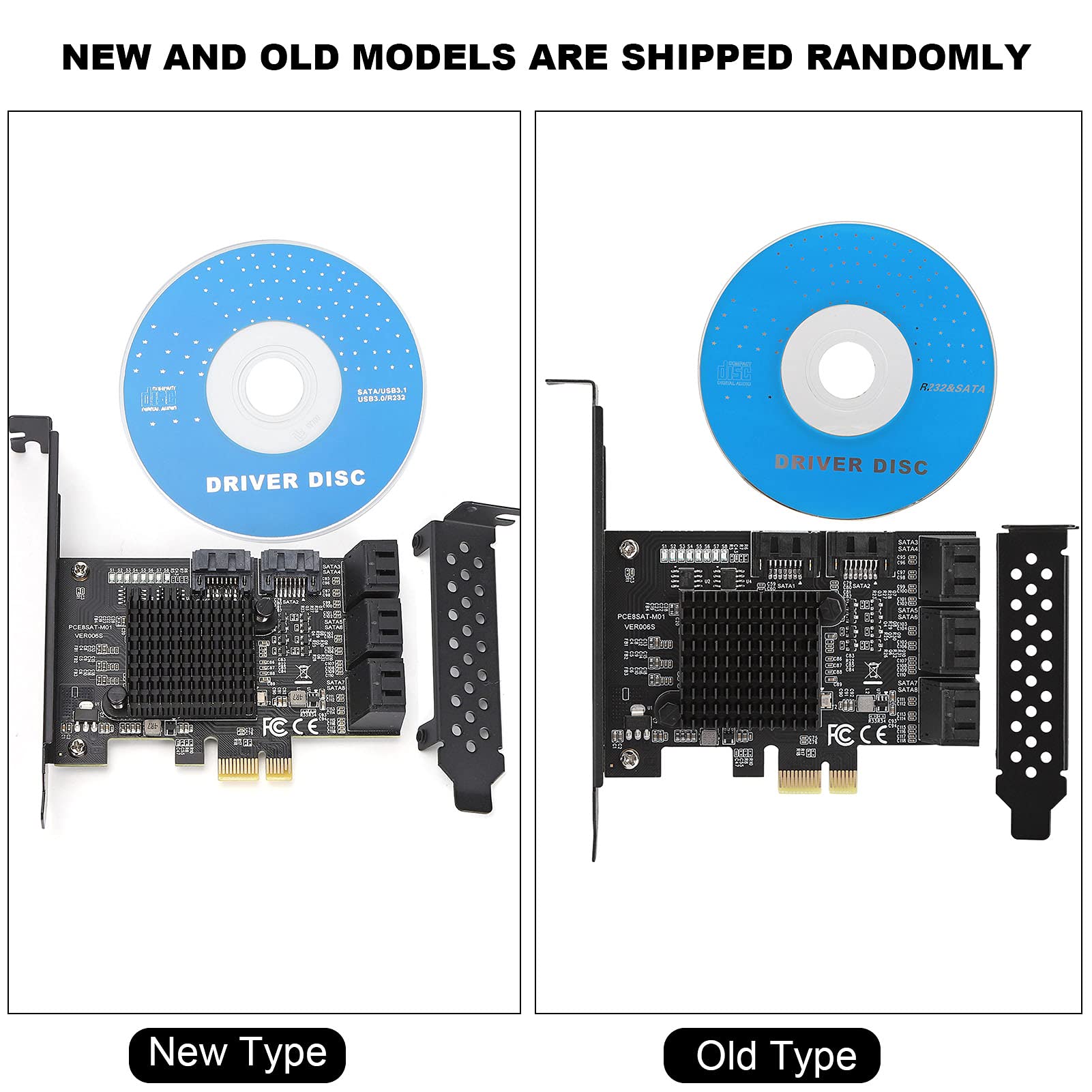 Tarjeta de expansión, PCI-E a SATA 3.0 Tarjeta controladora Tarjeta de expansión de Interfaz SATA 3.0 de 8 Puertos con Disco de Controlador, para 7/8 / XP / 10