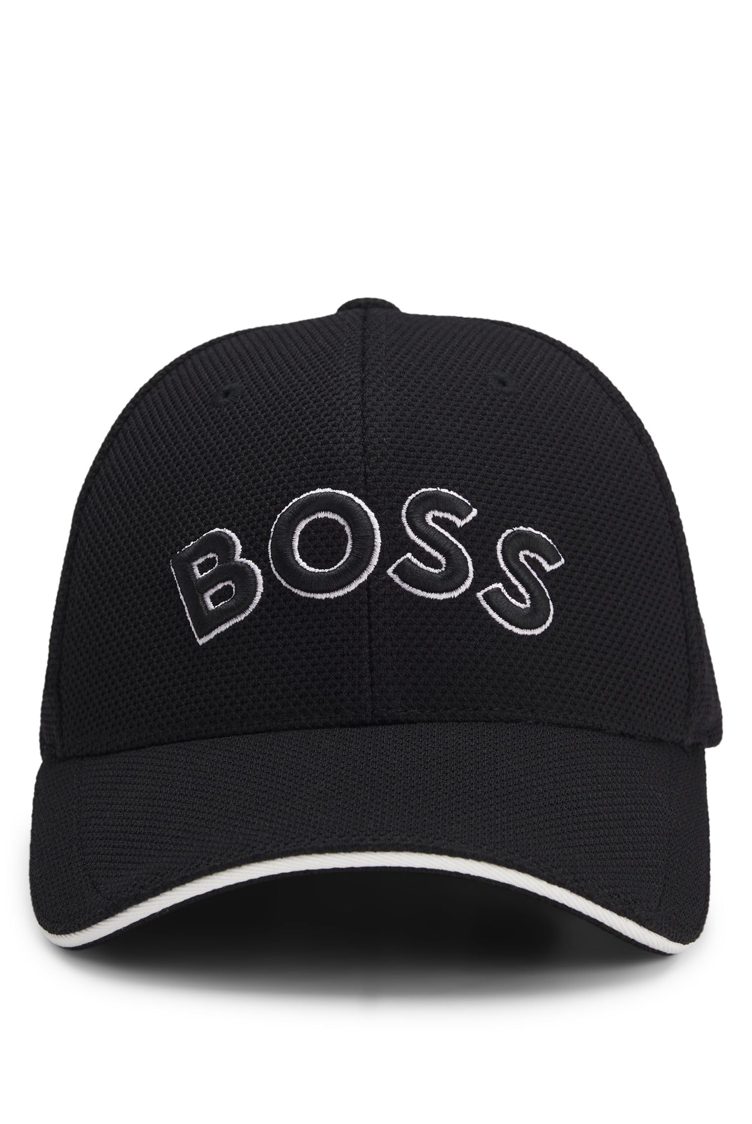 Boss Men's Embroidered Logo Baseball Cap With Contrast Trim - Black 001