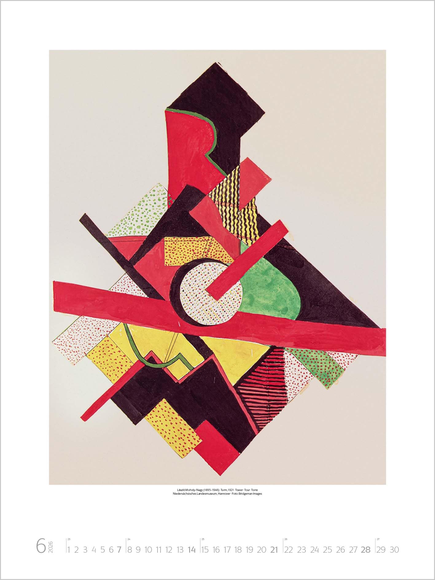 Bauhaus 2026: Großer Kunstkalender. Hochwertiger Wandkalender mit Meisterwerken des Bauhaus Stils. Kunst Gallery Format: 48 x 64 cm.