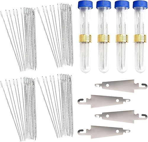 Miniatura 11 de Kit de Agujas de Coser de Acero Big Eye Nuevas 2026, Juego de Herramientas de Costura de 22 Piezas, Agujas de Coser de Acero Inoxidable para Bordado