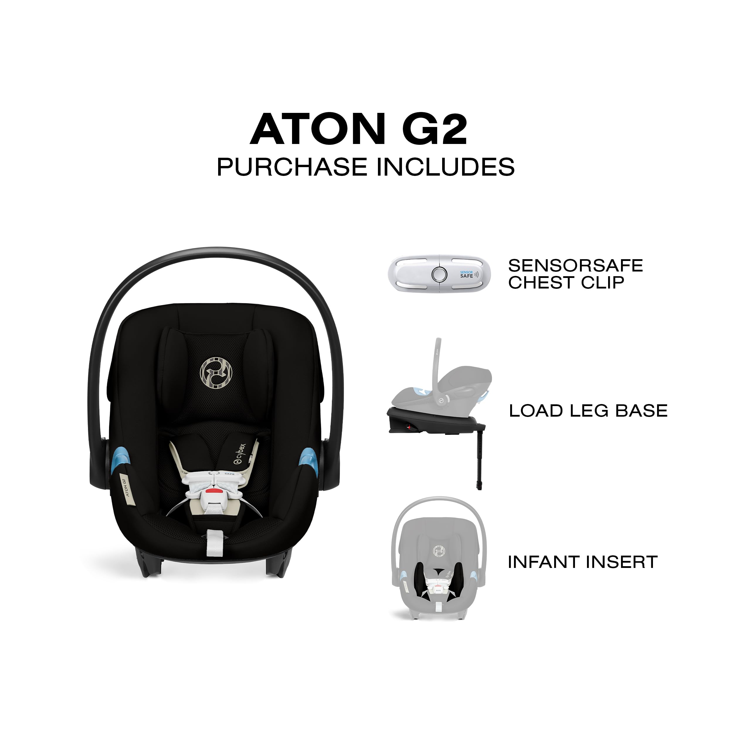 Amazon.com : CYBEX Aton G2 Infant Car Seat with Load Leg Base