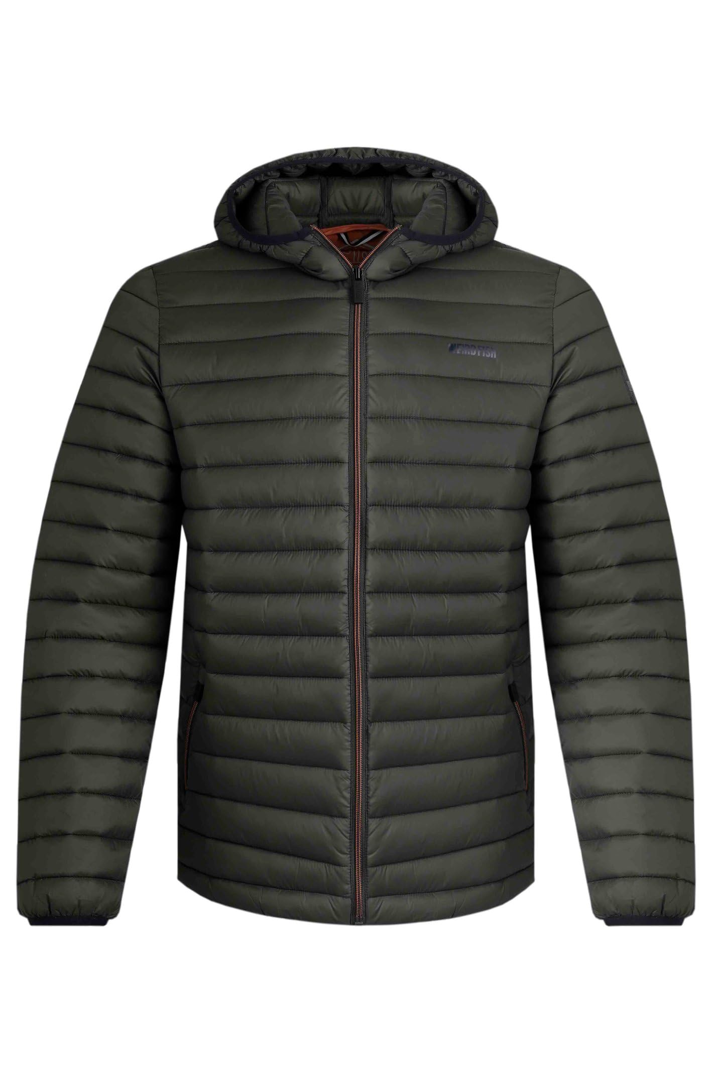 Weird Fish Flete Lightweight Showerproof Padded Hooded Jacket Anthracite Size L
