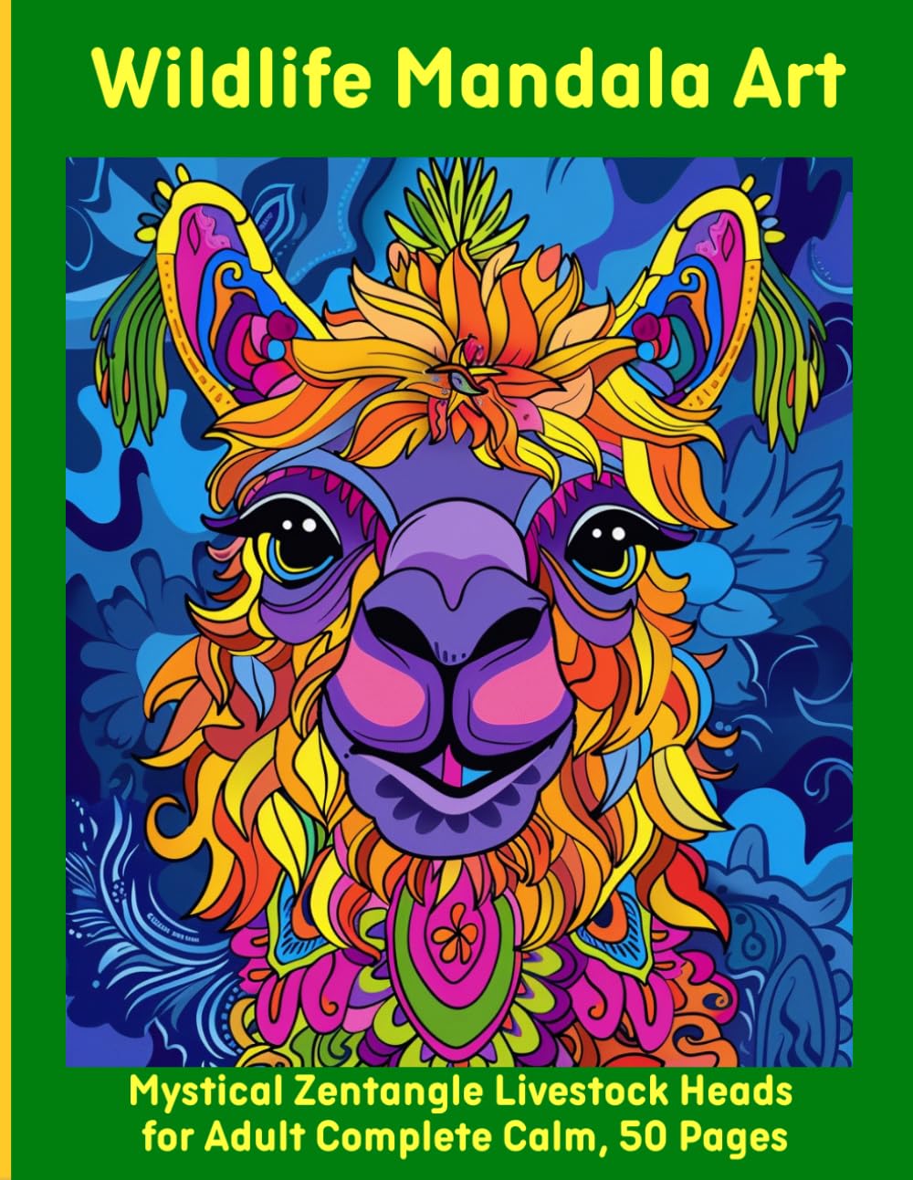 Wildlife Mandala Art: Mystical Zentangle Livestock Heads for Adult Complete Calm, 50 Pages