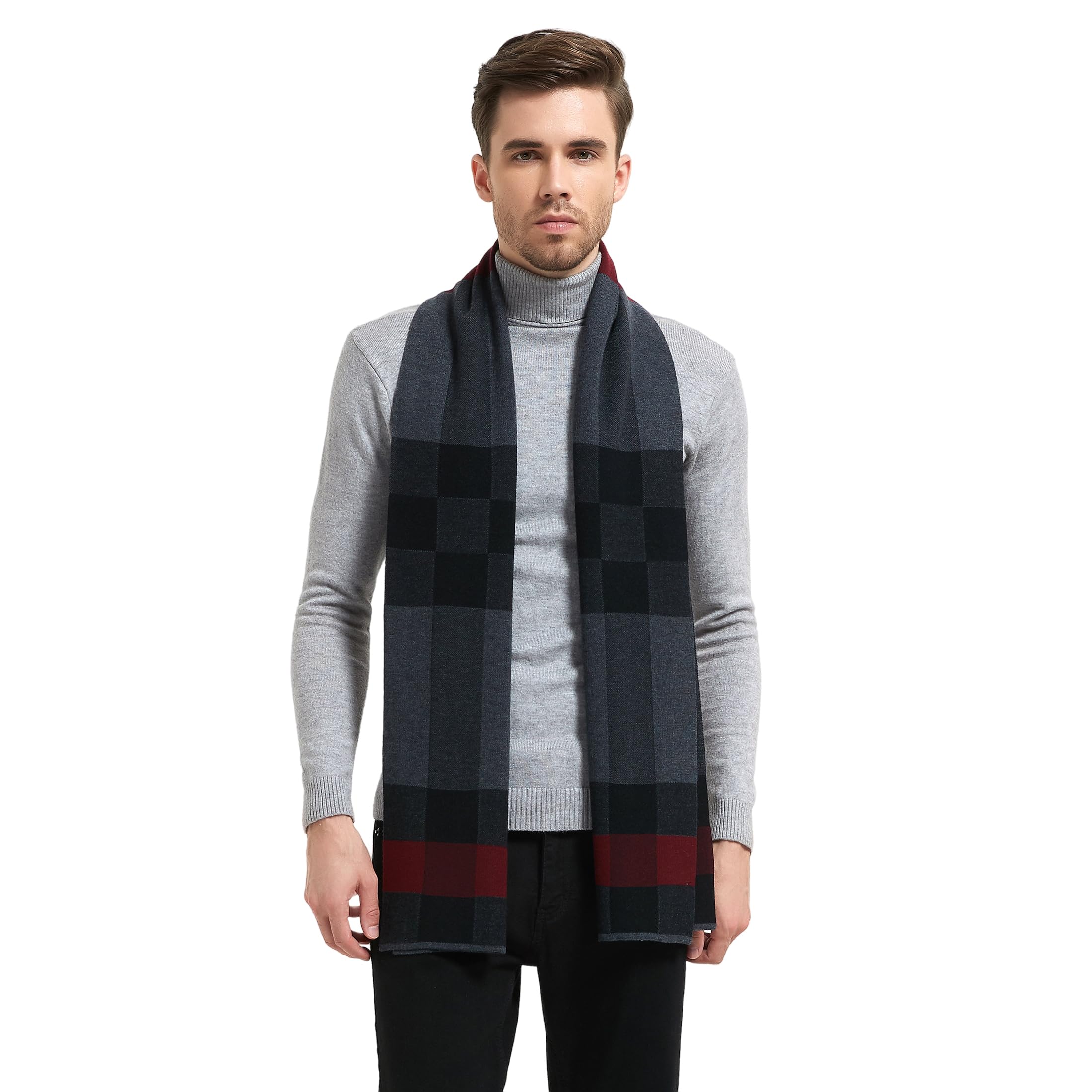 LanHongMen Winter Cashmere Scarf Wool Soft Warm Knitted Casual Scarves for Men