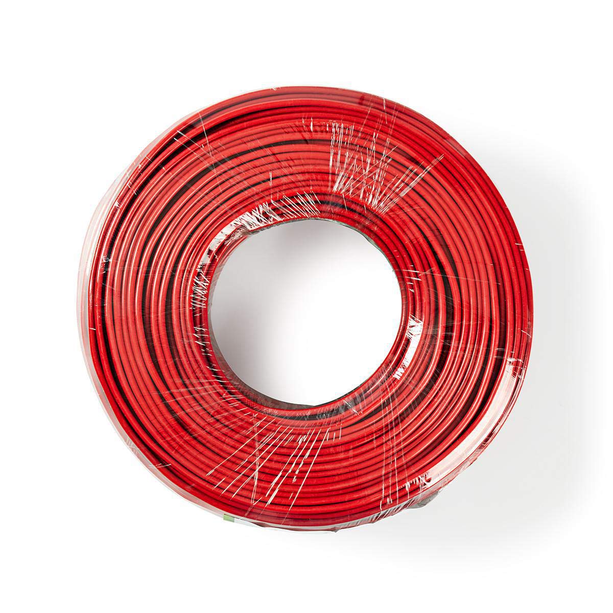 NEDIS - Câble haut-parleur - 2 x 2,50 mm² - CCA - 100 m - Rond - Enroulé - PVC - Noir/Rouge