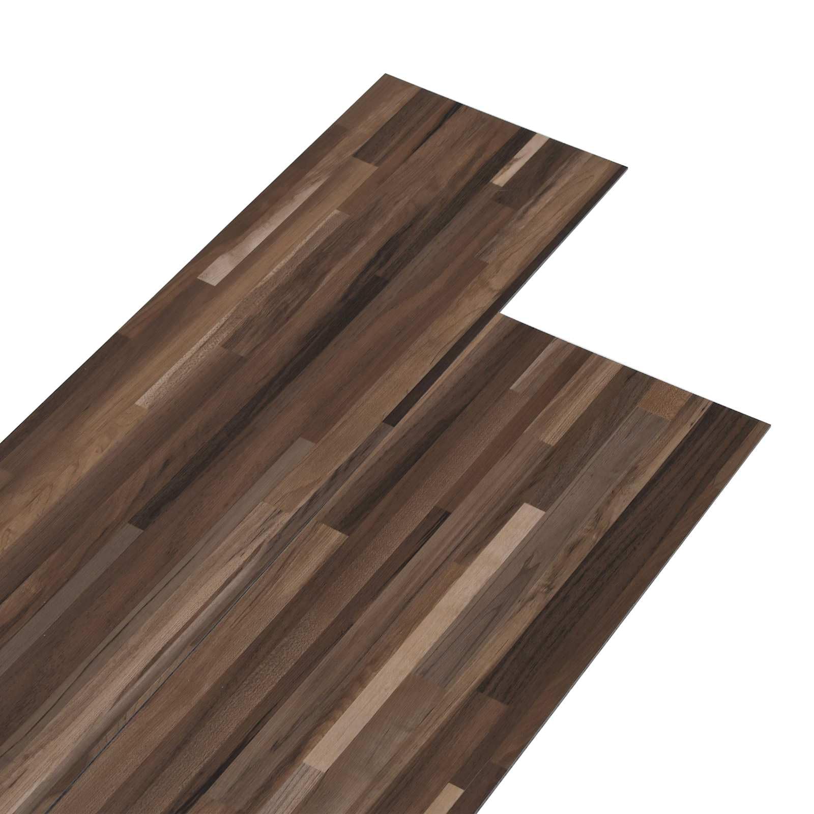 vidaXL Pavimenti 36 pz Strisce marroni 5,02 m² PVC, Pavimenti in laminato elegante a basso prezzo, soluzione per pavimenti interni leggera e autoadesiva