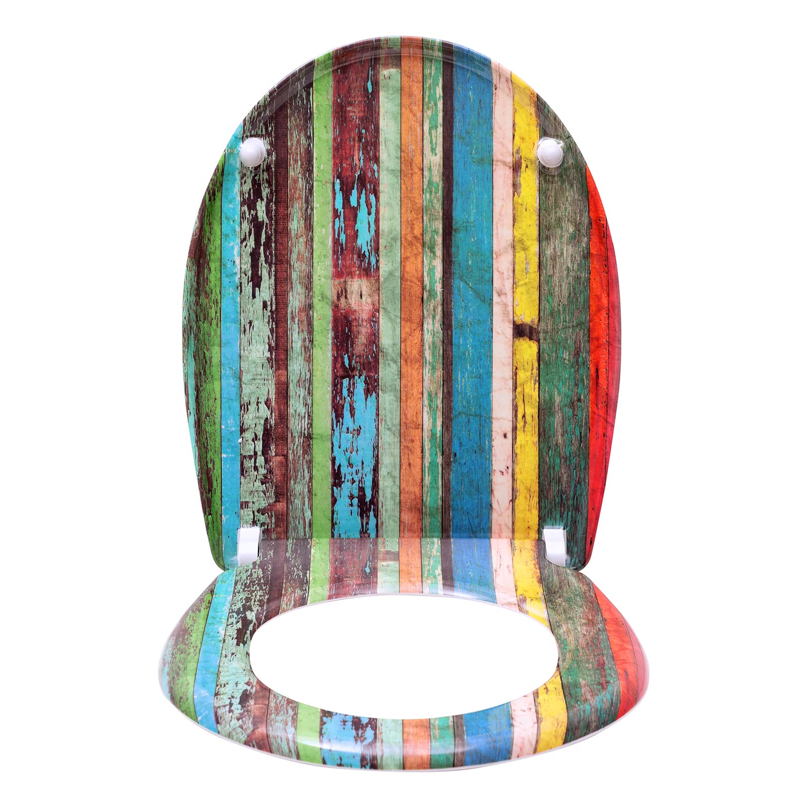 WOLTU Tapa WC Universal,Tapa WC de Liberación Rápida,Asiento para Inodoro, Asiento de Inodoro en Forma de O, Cierre Suave Lento, Bisagras Ajustables,Fácil De Montar