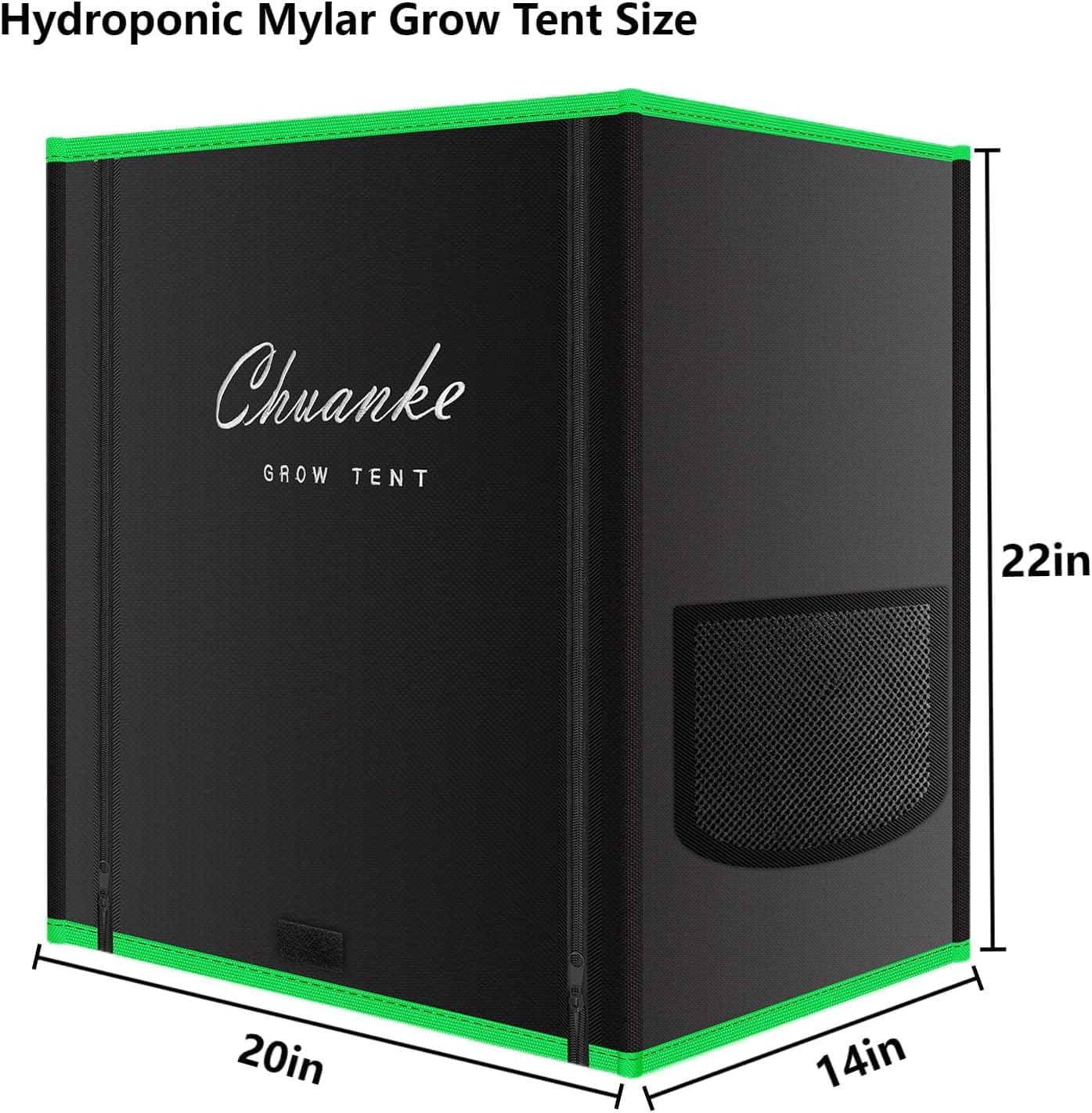 Small Grow Tent for Aerogarden Hydroponics Growing System Indoor 20"x14"x22"High Reflective Mylar Leak-Proof of Light 600D Oxford Fabric for Indoor Plant (Black(with Bottom))