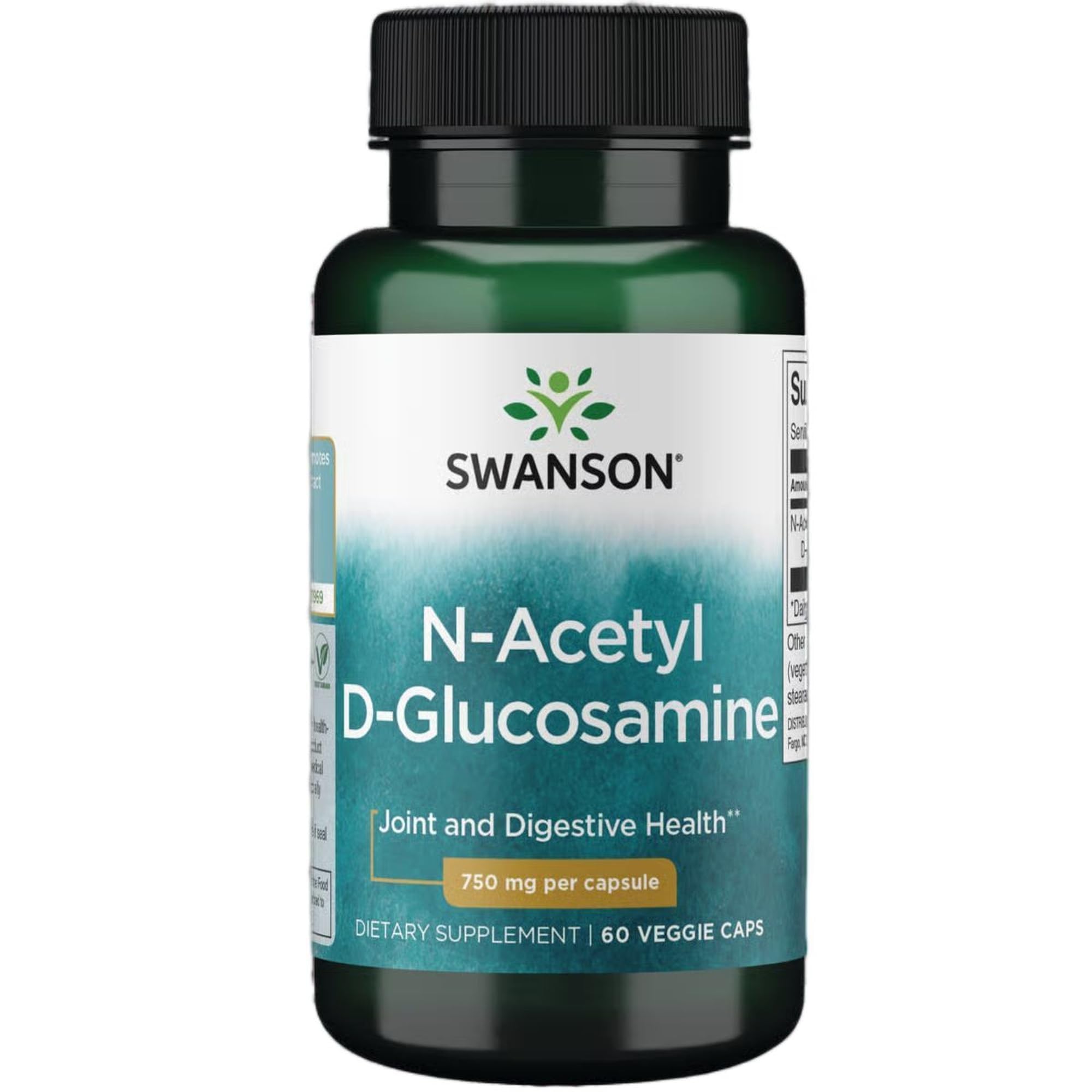 Swanson N-Acetyl D-Glucosamine, 750 mg, 60 Veggie Capsules 60 Count (Pack of 1)