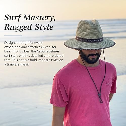 Miniatura 3 de Wallaroo Hat Company Cabo Fedora para hombre - Protección solar UPF 50+, sombrero natural de ala ancha con correa para la barbilla, ajustable