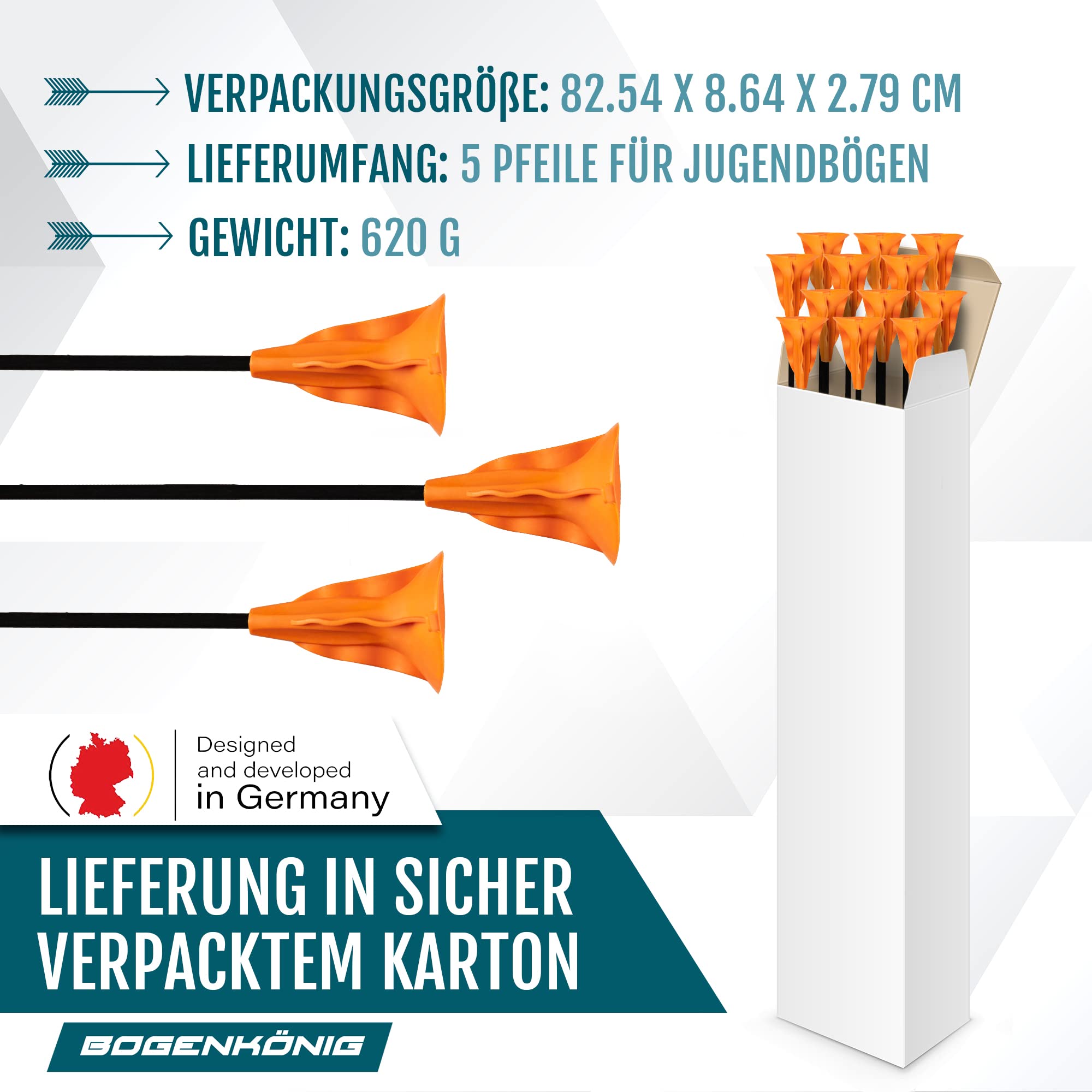 Strzały do łucznictwa, zestaw 5 sztuk, z włókna szklanego z koronką, metalowe, dla dzieci, 28 cali