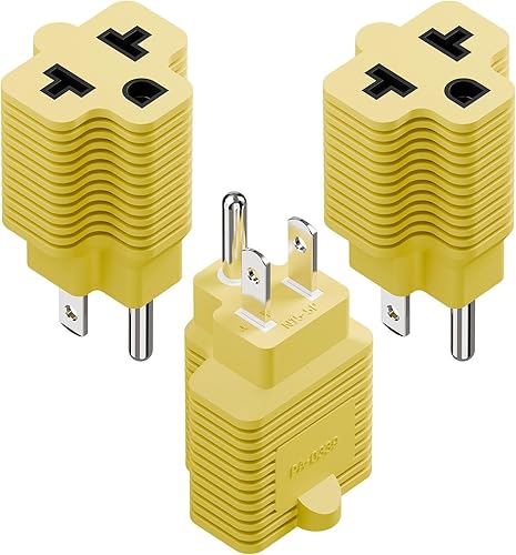 Miniatura 22 de [4 en 1] Enchufe de CA doméstico de 15 amperios a adaptador de hoja T de 20 amperios, 5-15P a 5-20R, 5-15P a 6-15R, 5-15P a 6-20R, adaptador