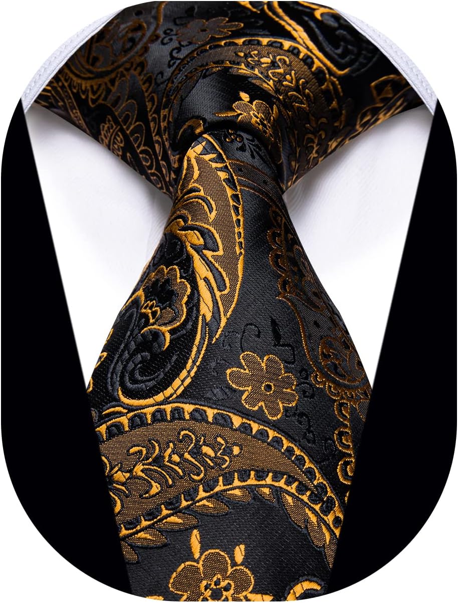 YourTies 3.15'' Men's Necktie Paisley Floral Silk Ties for Men Formal Business Party Tie