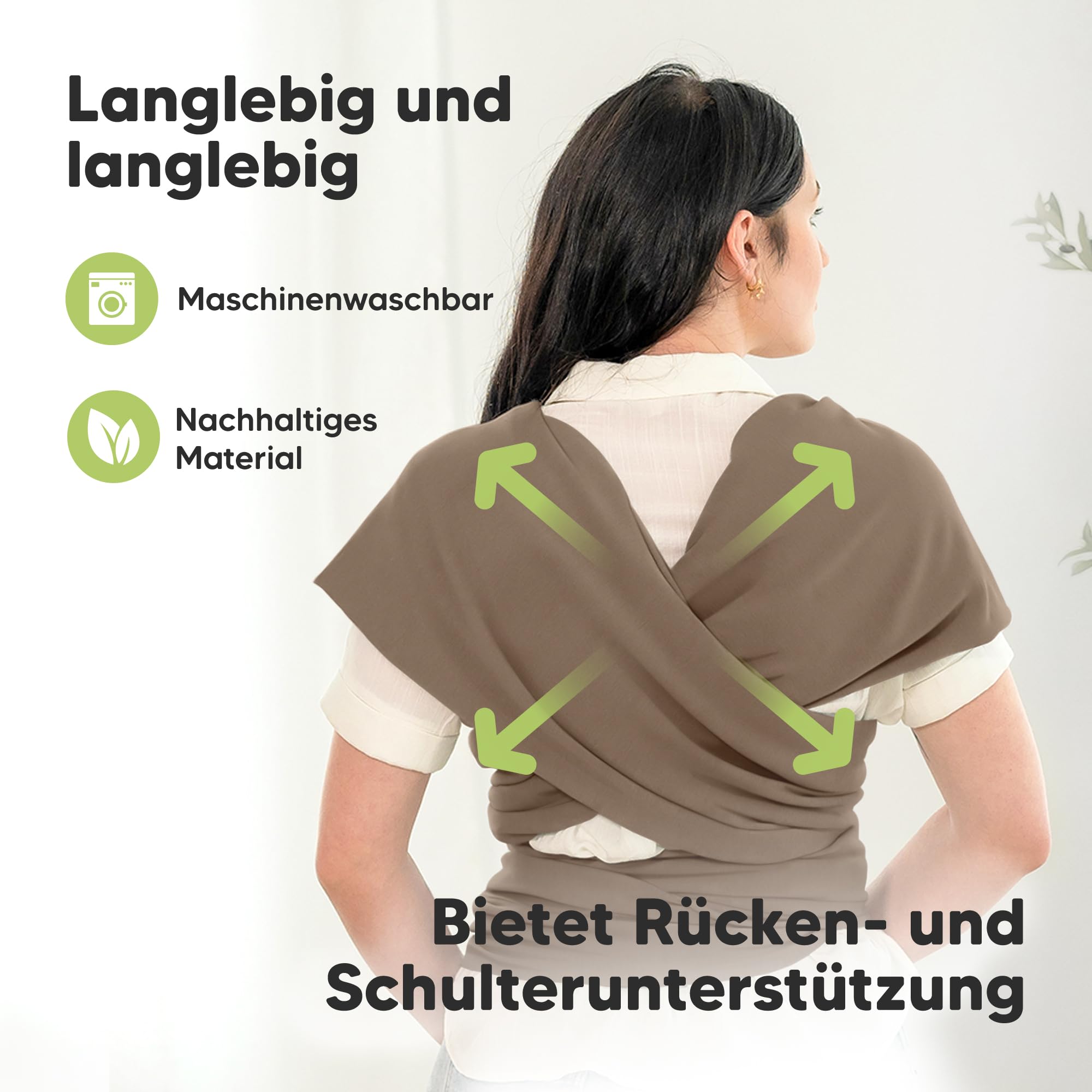 KeaBabies Babytrage Ab Geburt - Atmungsaktive Babytragetücher, Babytrage Neugeborene Ab Geburt, Babytuch Tragetuch Baby Neugeborene, Kleinkind Handfreie Baby Carrier (Saddle Brown)