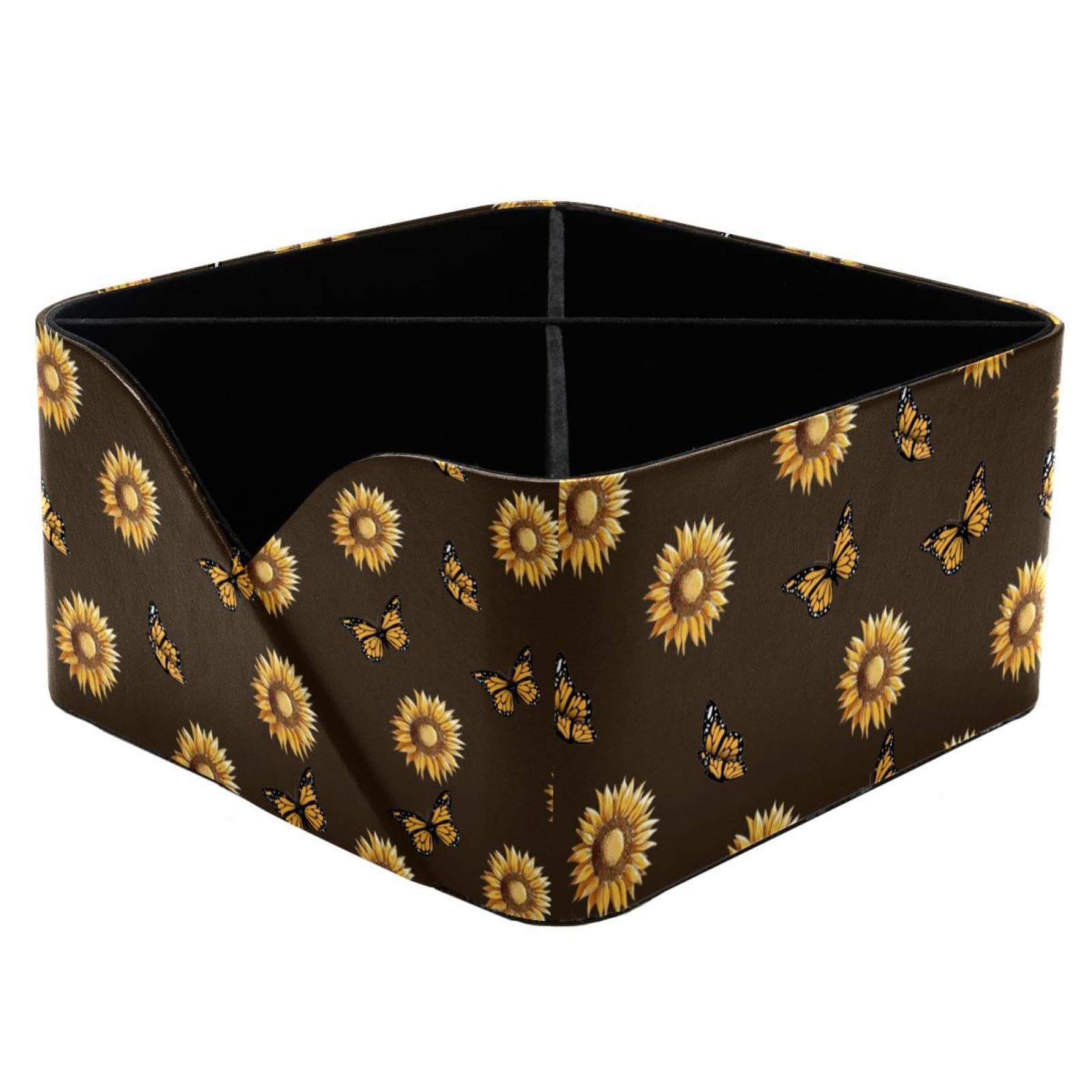 Organiseur de bureau tournesol à 4 compartiments et porte-crayons floral