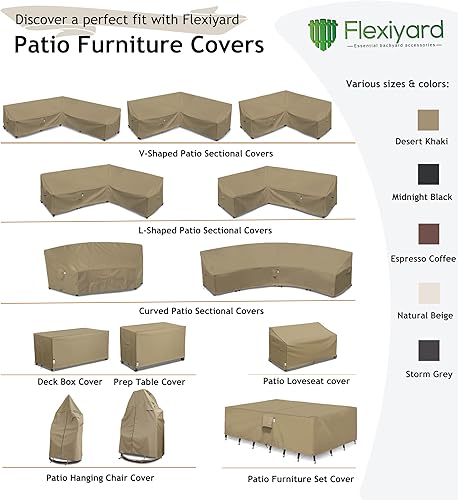 Miniatura 7 de Funda de sofá modular resistente para exteriores, funda impermeable 600D para sofá modular de patio, funda para muebles de patio (gris tormenta, en