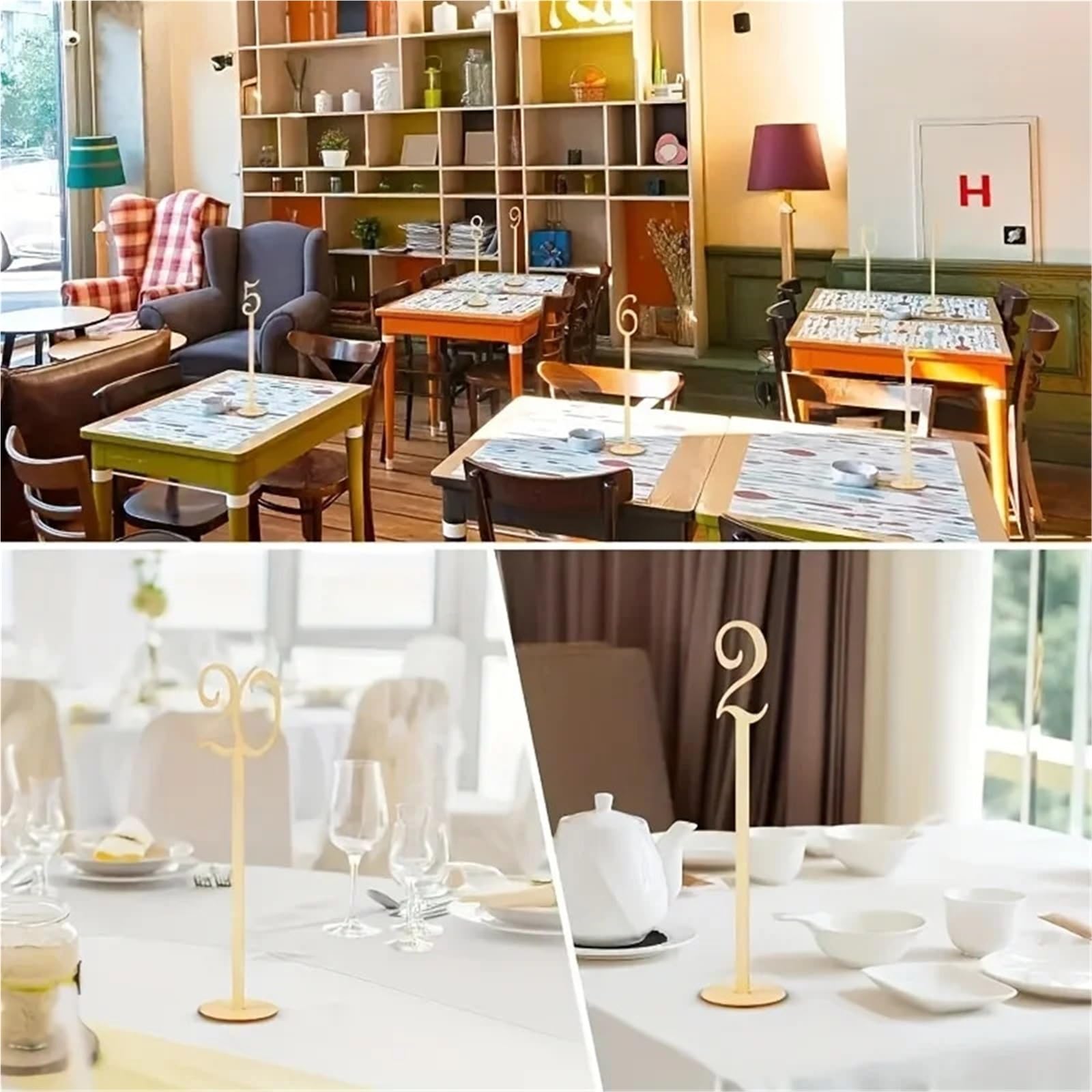 Números de mesa madera con Base soporte for decoración del hogar o boda, estante , for números , 10/20 Uds para Restaurantes Bodas