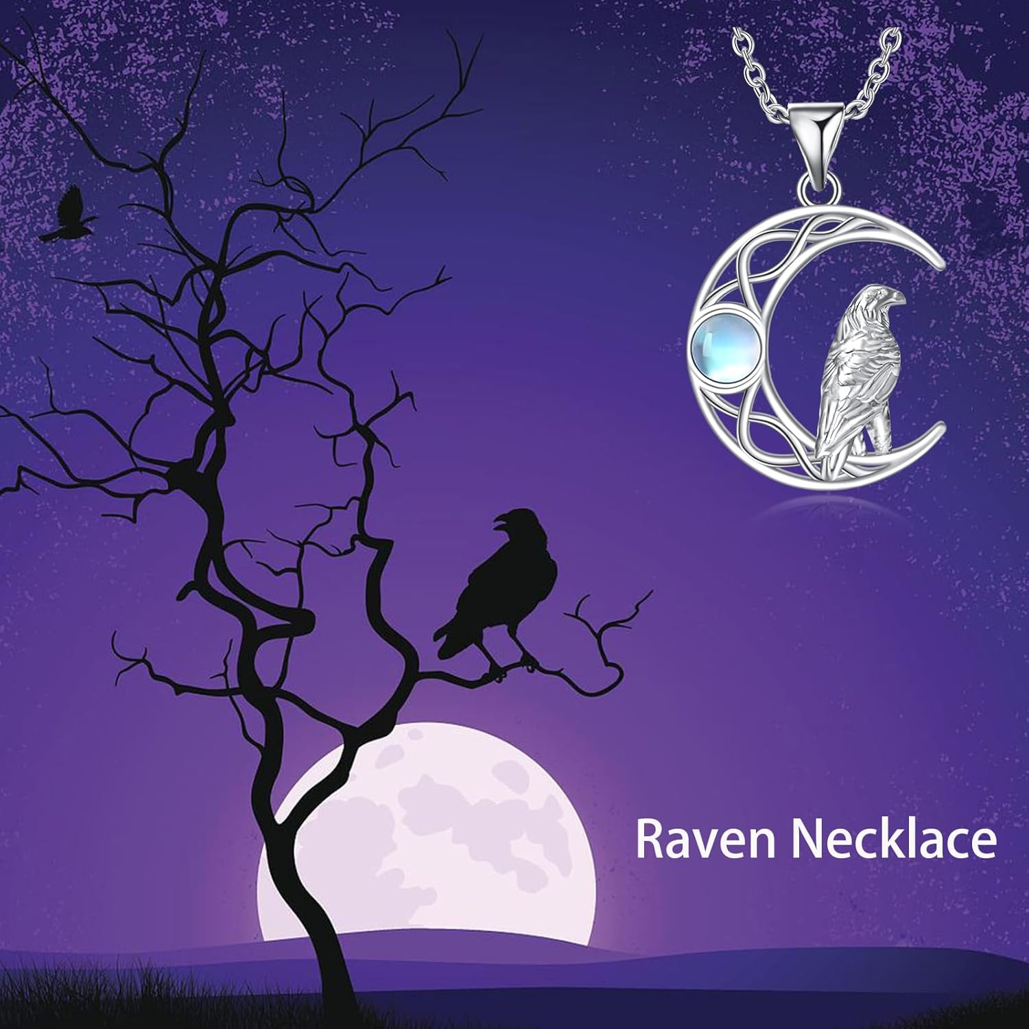 Raven Necklace Gothic Necklace Goth Jewelry Costume Party, Gothic Jewelry Goth Pendant Necklace Black Jewelry - Image 6