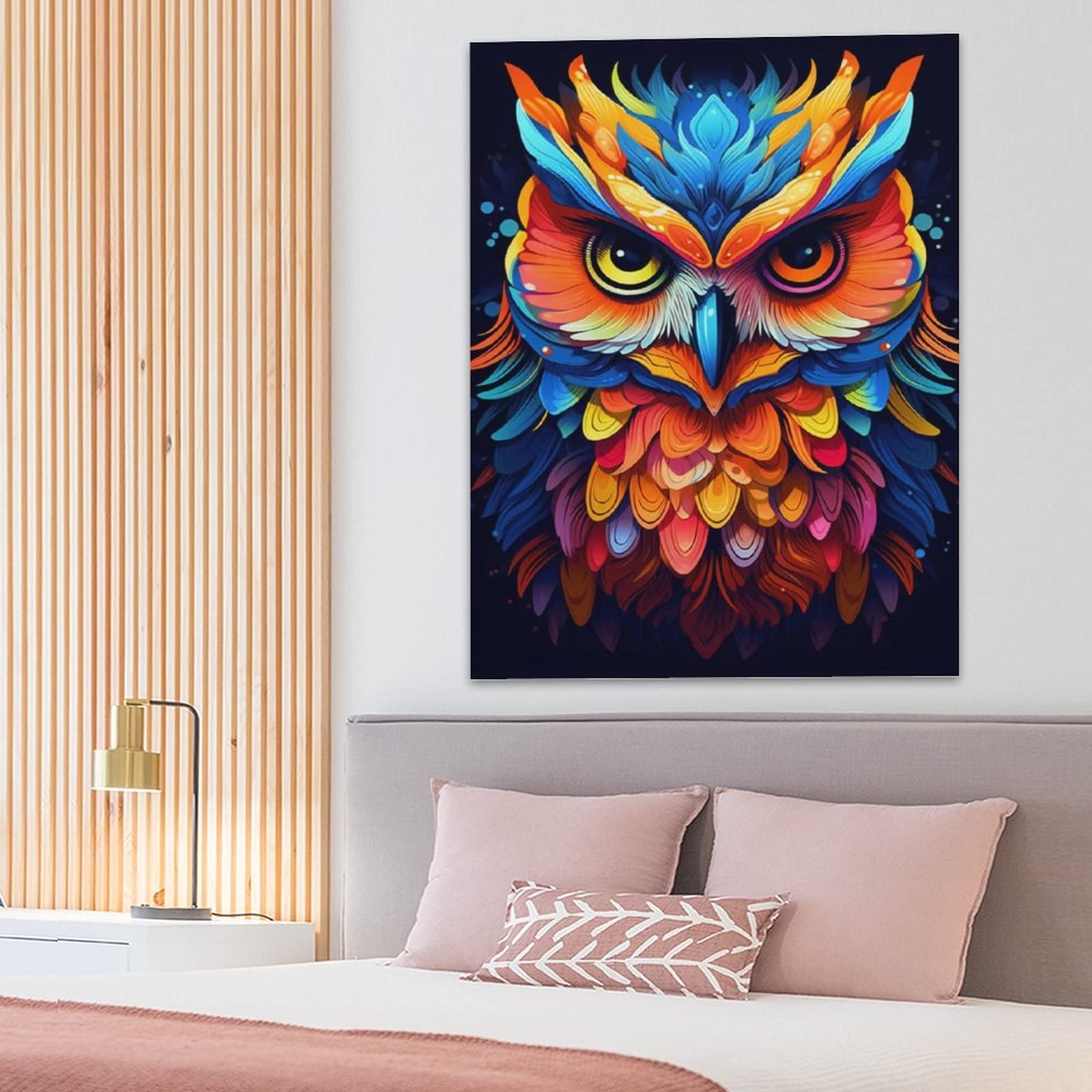 Amazon.co.jp: 絵画 カラフルなフクロウインテリア 絵画 ハードエッジ