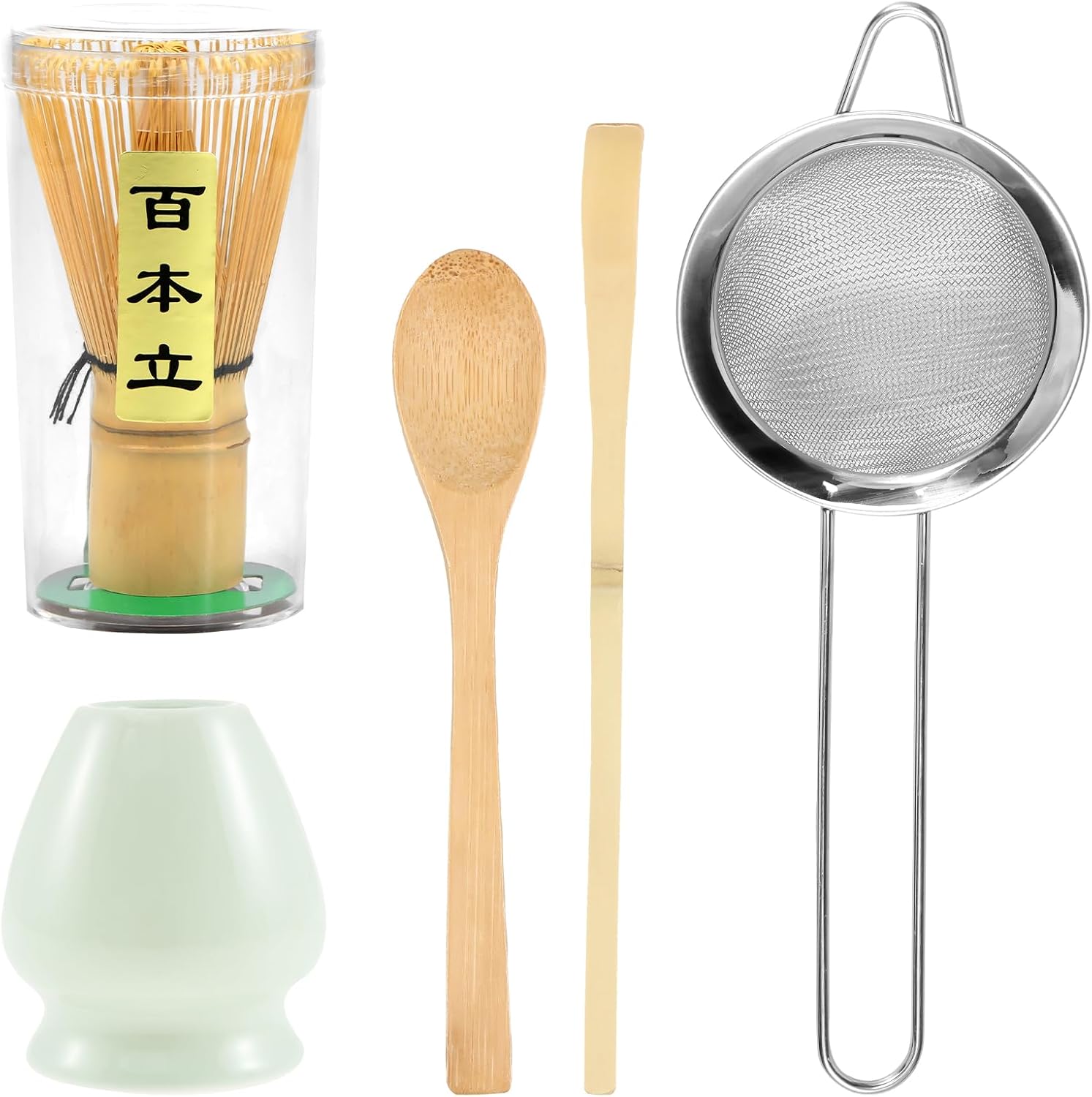 6 Pcs Matcha Whisk Set, Practical Kit with Holder Sifter Tea Scoop