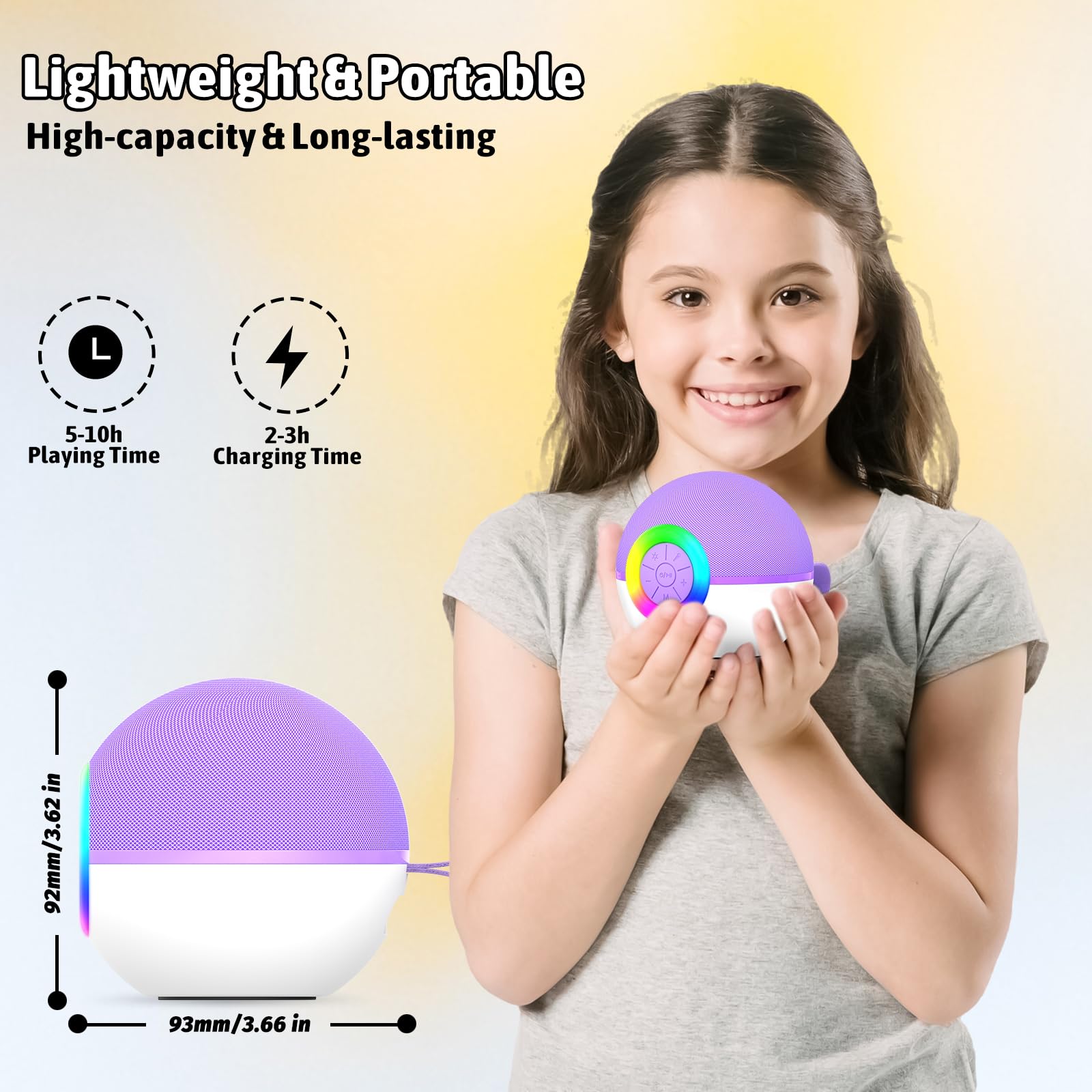 Máquina de micrófono de karaoke para niños y adultos, mini altavoz Bluetooth portátil con micrófono inalámbrico, regalos de cumpleaños de Navidad para niños y niñas de 3, 4, 5, 6, 7, 8, 9, 3